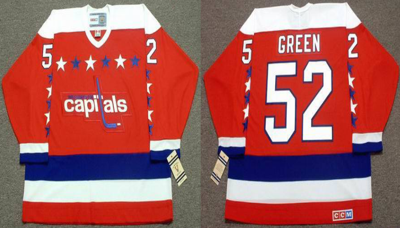 2019 Men Washington Capitals #52 Green red CCM NHL jerseys->washington capitals->NHL Jersey